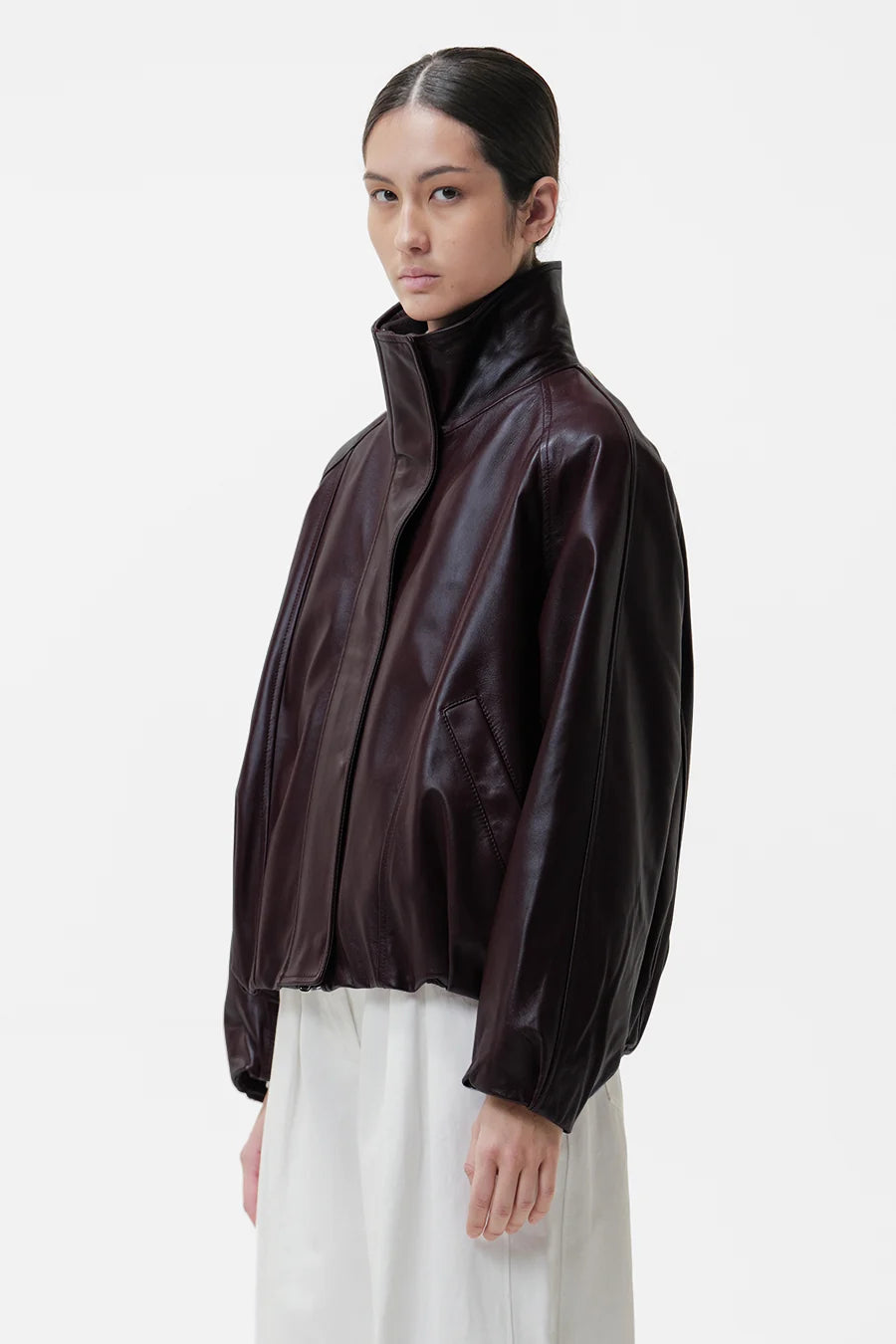 Duno Lederjacke Namida Burgundy