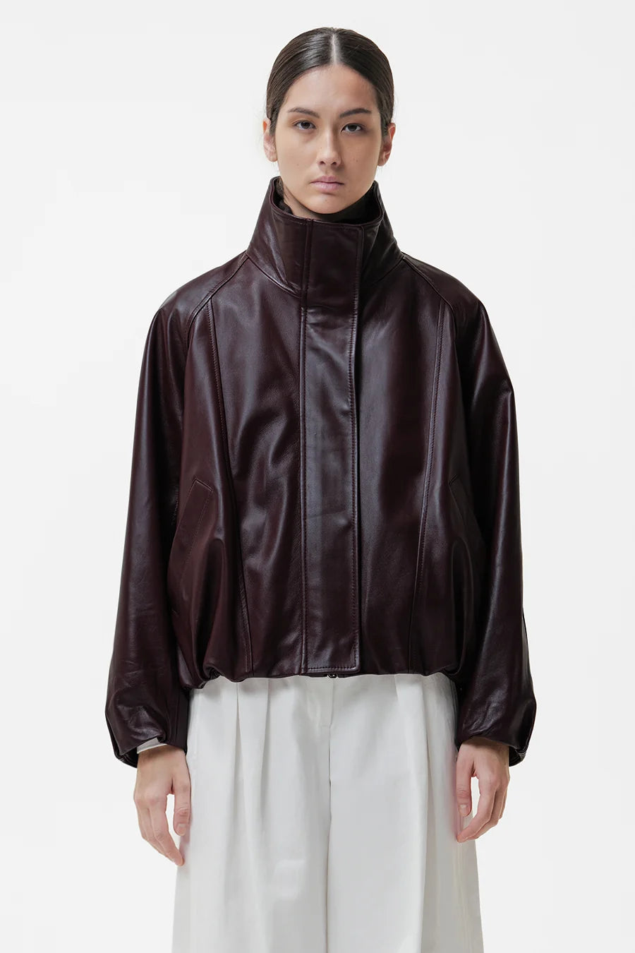 Duno Lederjacke Namida Burgundy
