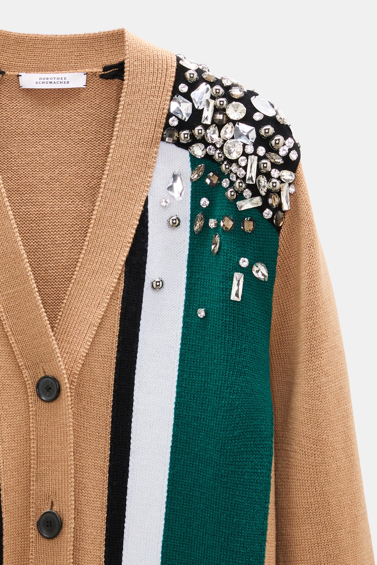 Dorothee Schumacher Cardigan Embellished Coolness Green Black