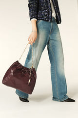 Ba&sh Tasche Nappa June Bordeaux