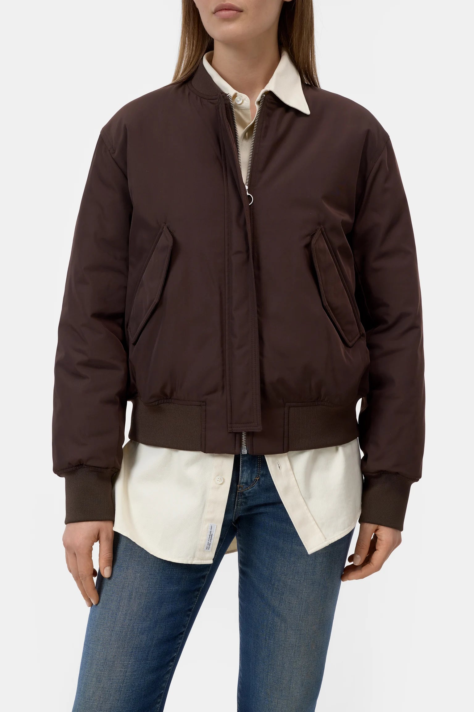 Closed Bomberjacke Mahagony