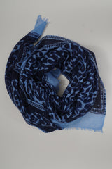 Friendly Hunting Tuch Felted Stole Cheetah Indigo