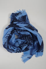 Friendly Hunting Felted Stole Garden Eden Indigo