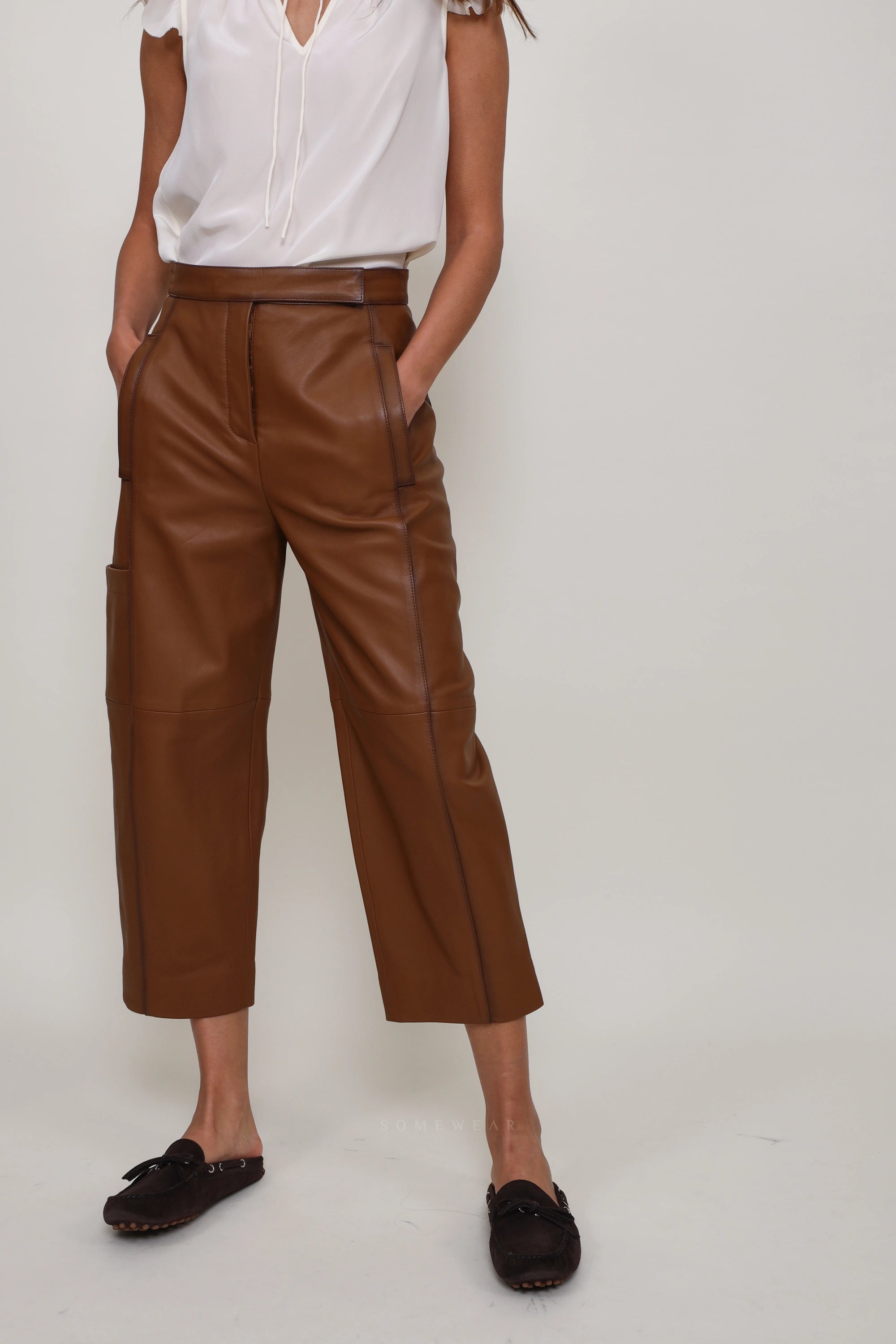 Dorothee Schumacher Leather Trousers Sleek Statement II