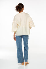 IVI Collection Bluse Stripes Ivory