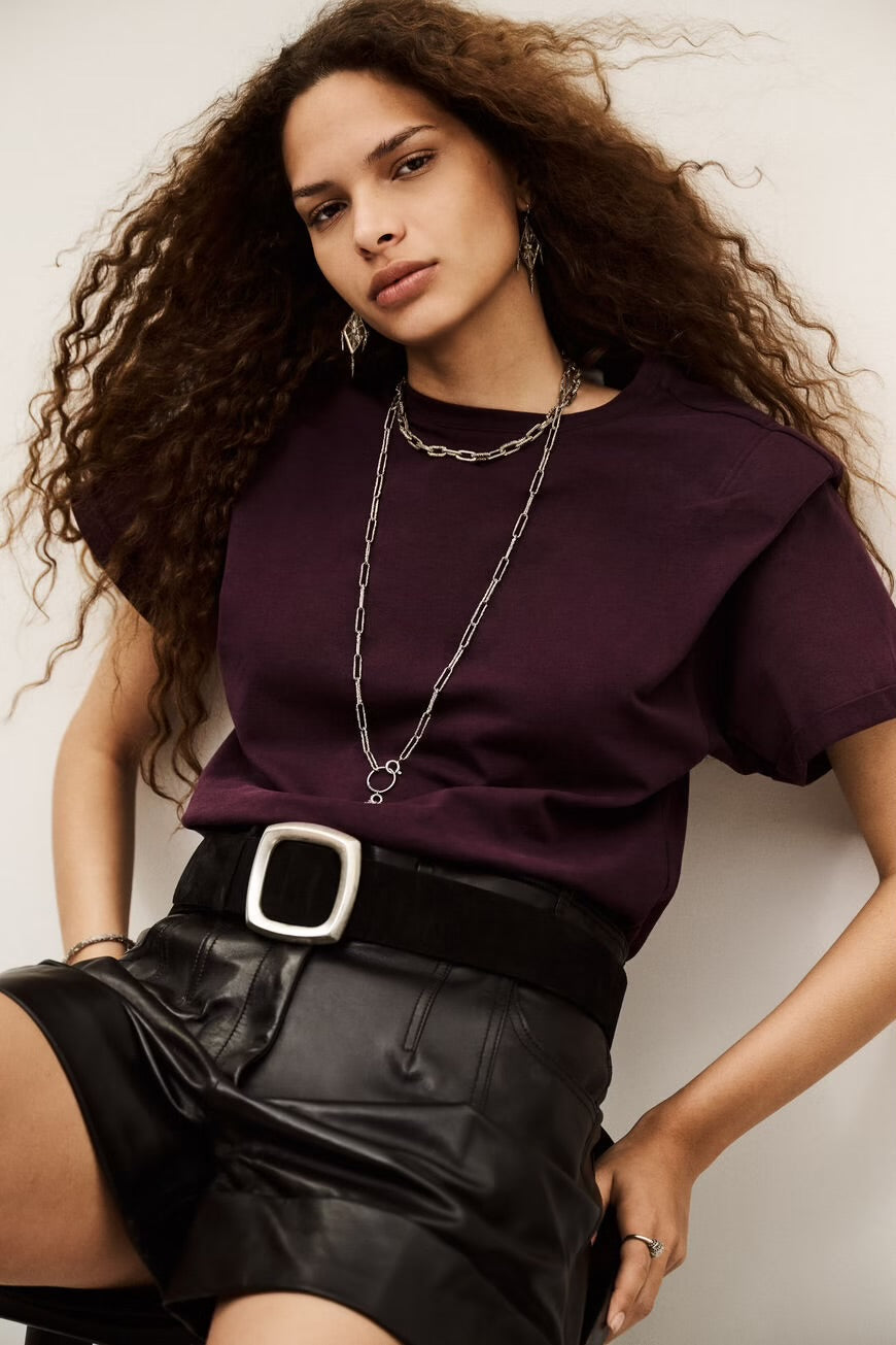 Ba&sh T-Shirt Pio Bordeaux