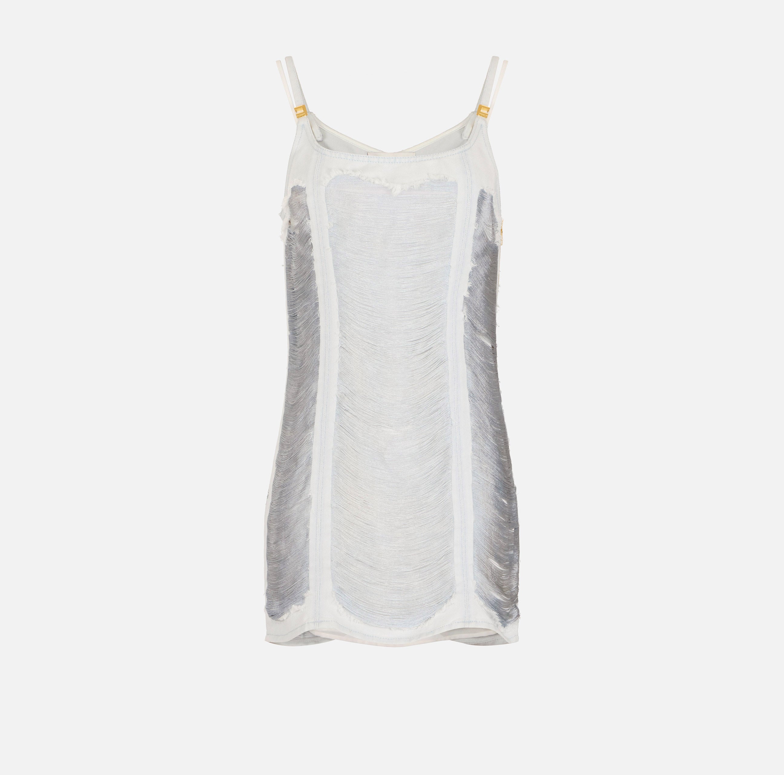 Elisabetta Franchi Fringe Denim Dress