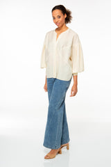 IVI Collection Bluse Stripes Ivory