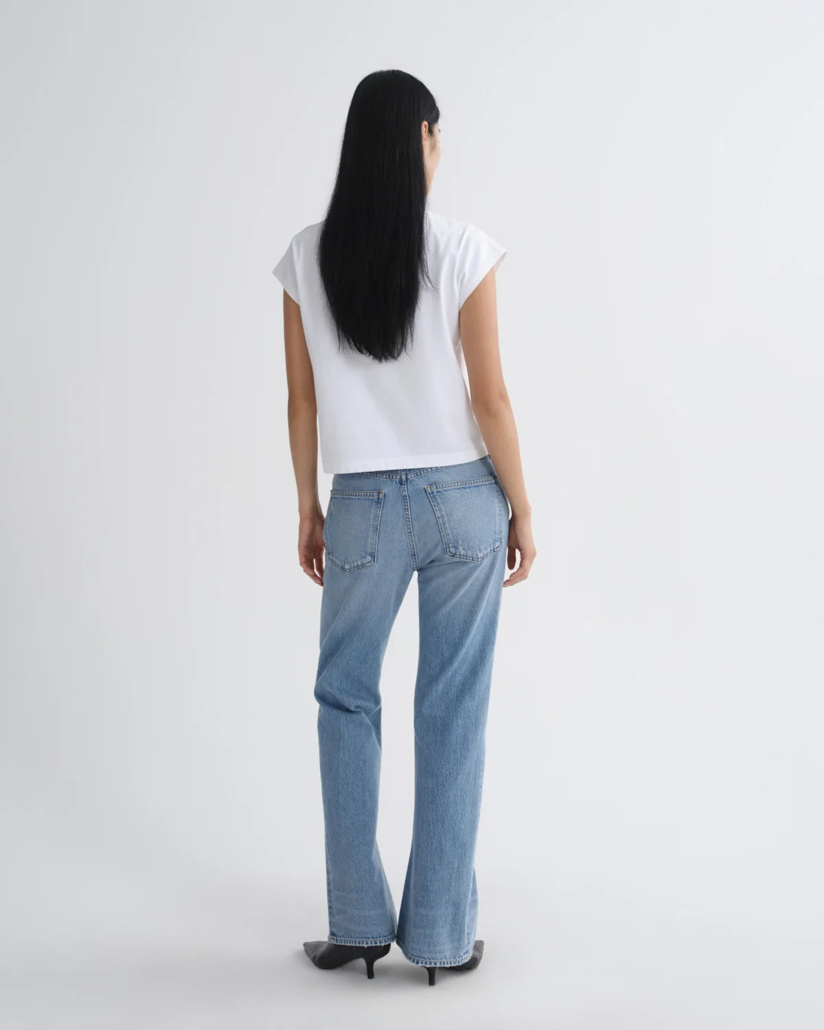 Agolde Bryce T-Shirt Cap Sleeve Tee White