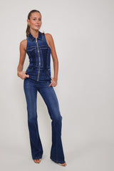 Elisabetta Franchi Jumpsuit Denim Lace
