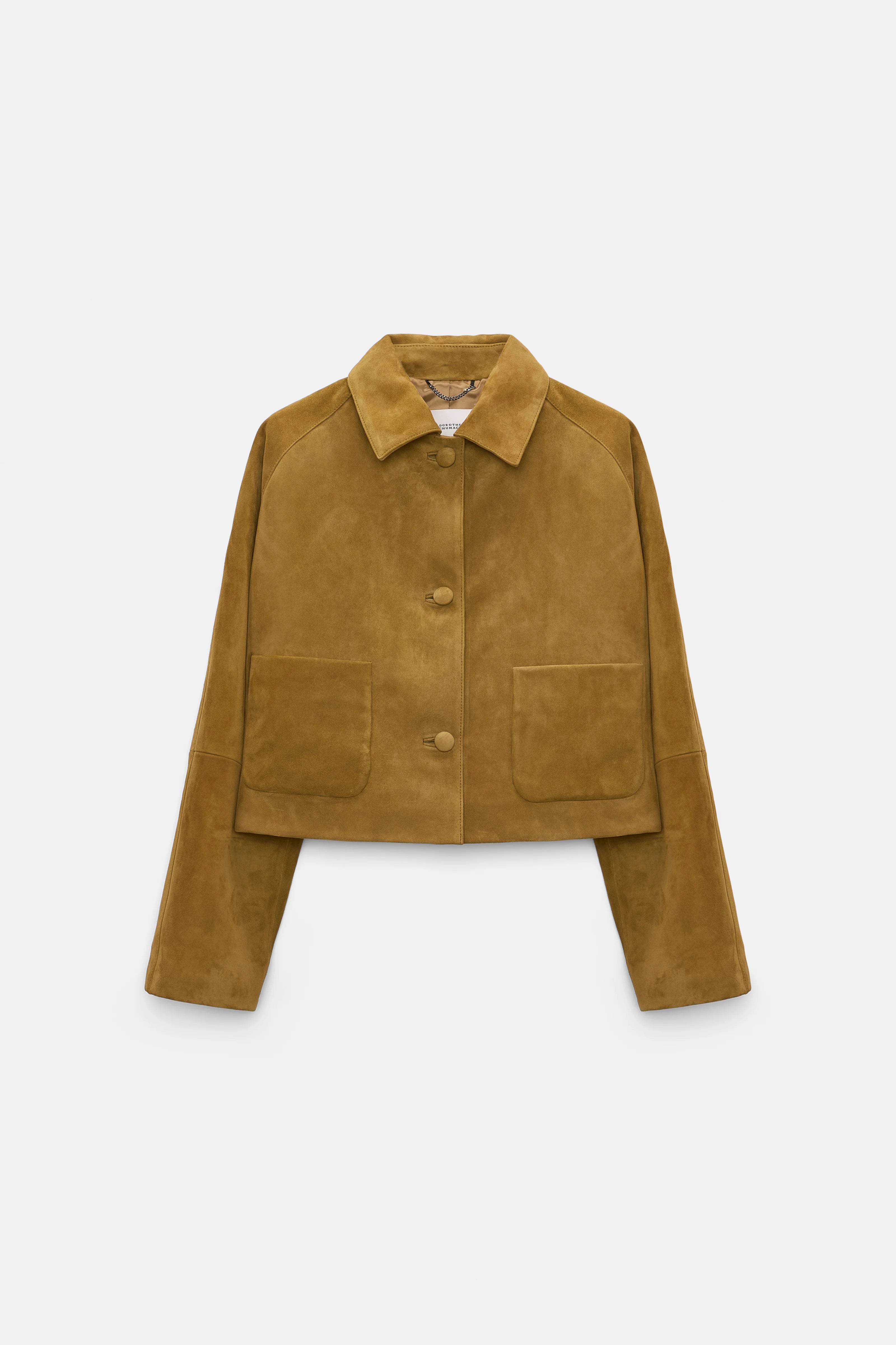 Dorothee Schumacher Leather Jacket Soft Touch Greenish