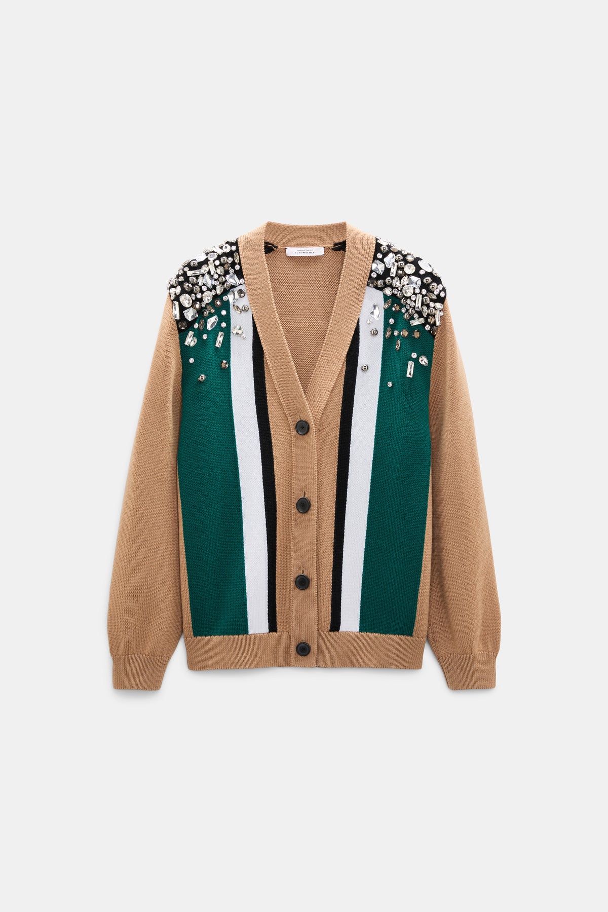 Dorothee Schumacher Cardigan Embellished Coolness Green Black