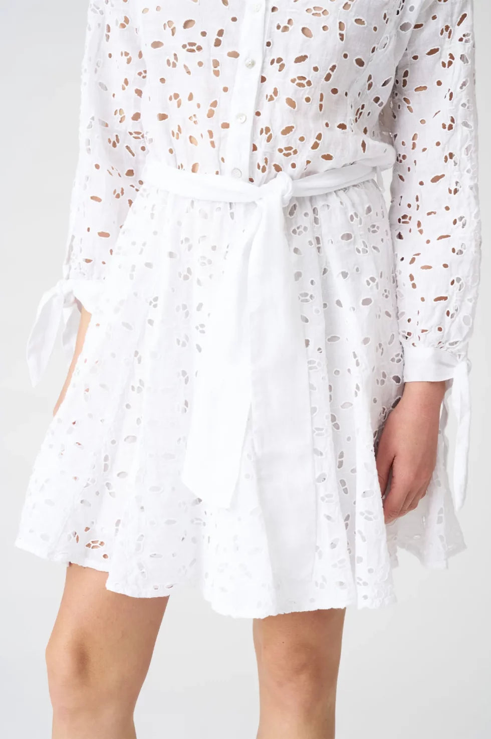 120% Lino Kleid Weiß