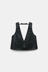 Dorothee Schumacher Top Sparkling Statement Graphite