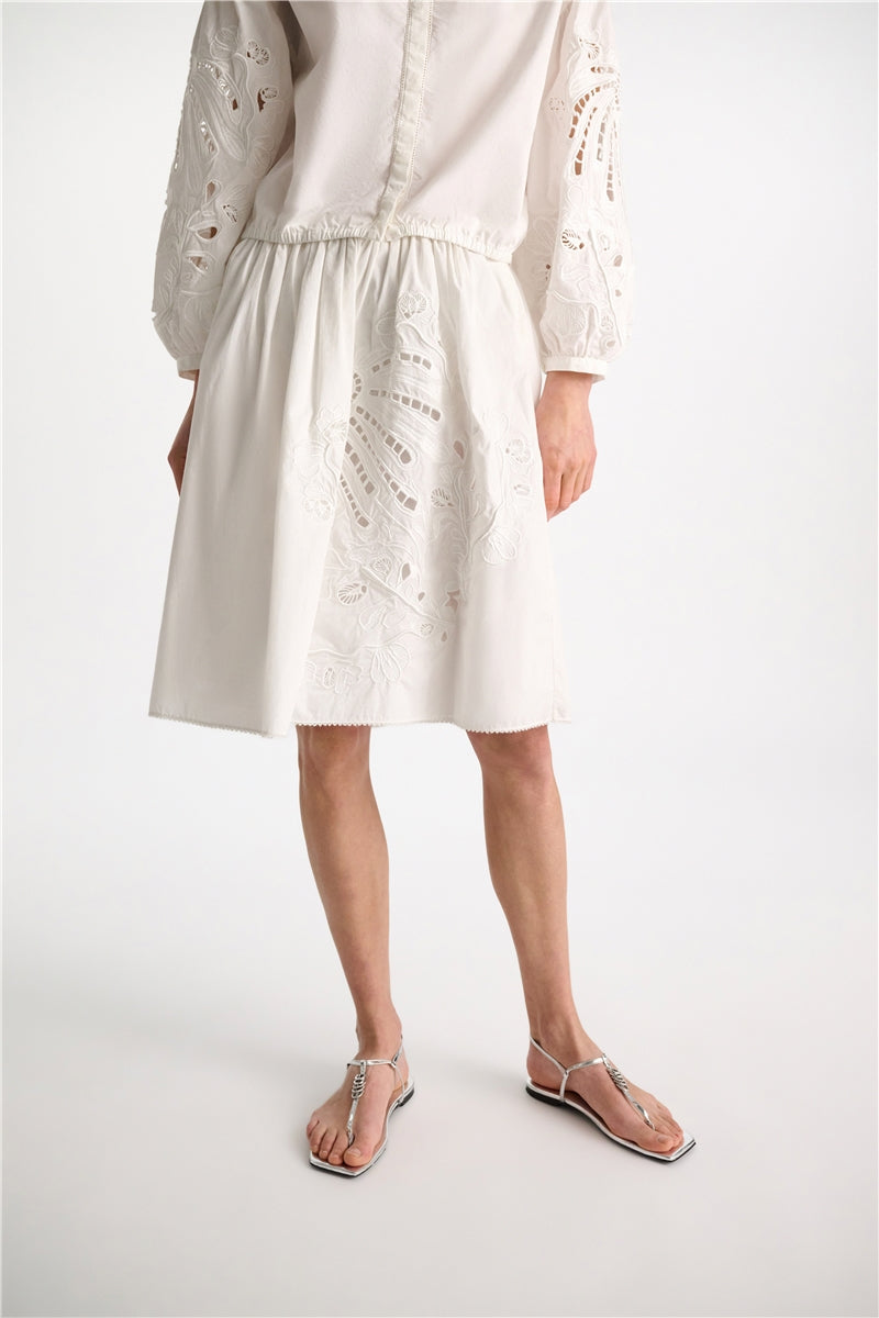 Dorothee Schumacher Rock Embroidered Beauty White