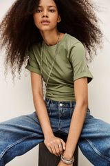 Ba&sh T-Shirt Blanca Khaki