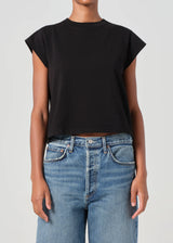 Agolde T-Shirt Bryce Cap Sleeve Black