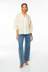 IVI Collection Bluse Stripes Ivory