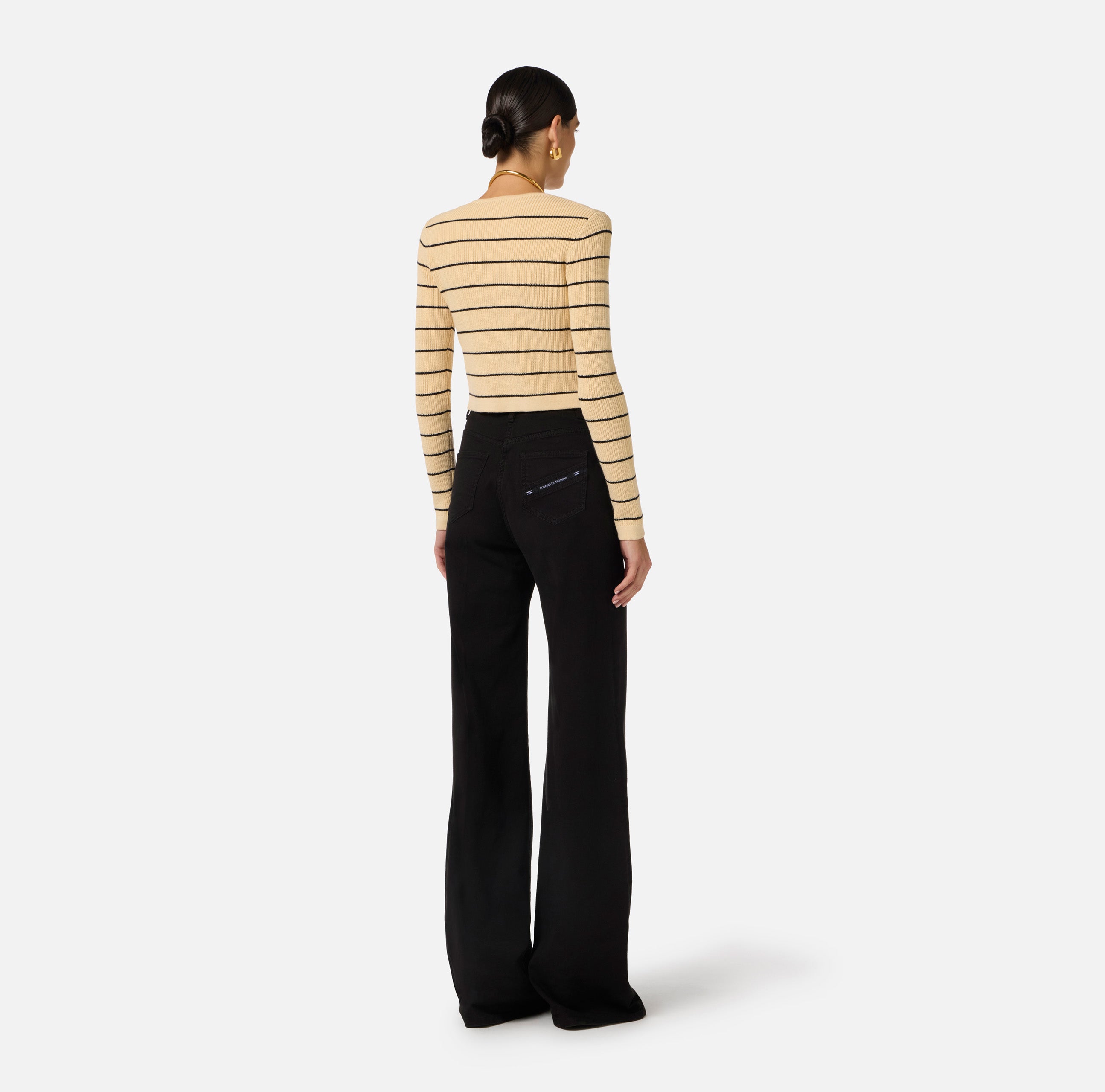 Elisabetta Franchi Jeans Palazzo Emblem