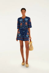 Farm Rio Shorts Stitched Garden