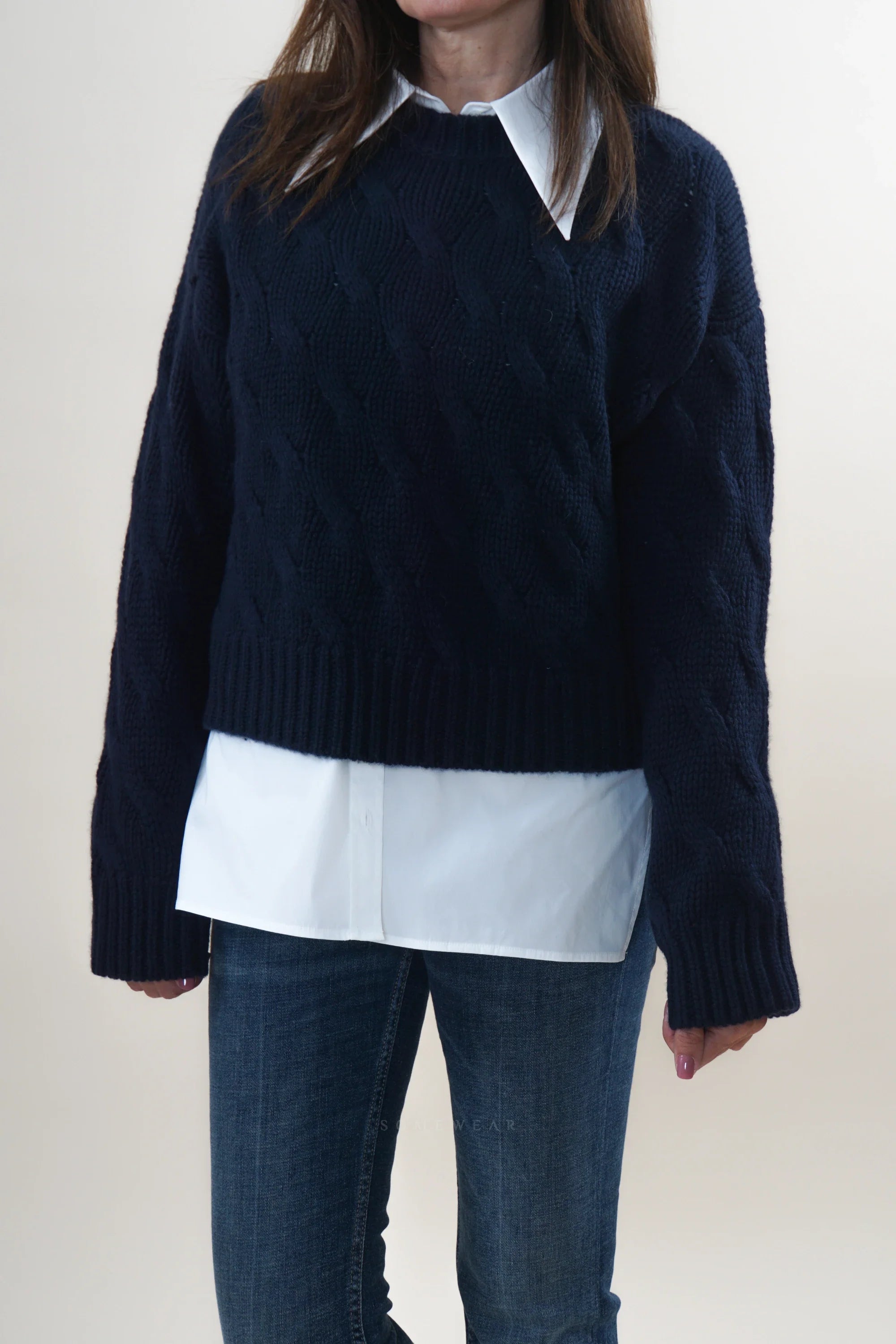 Herzens Crewneck Zopf Marine