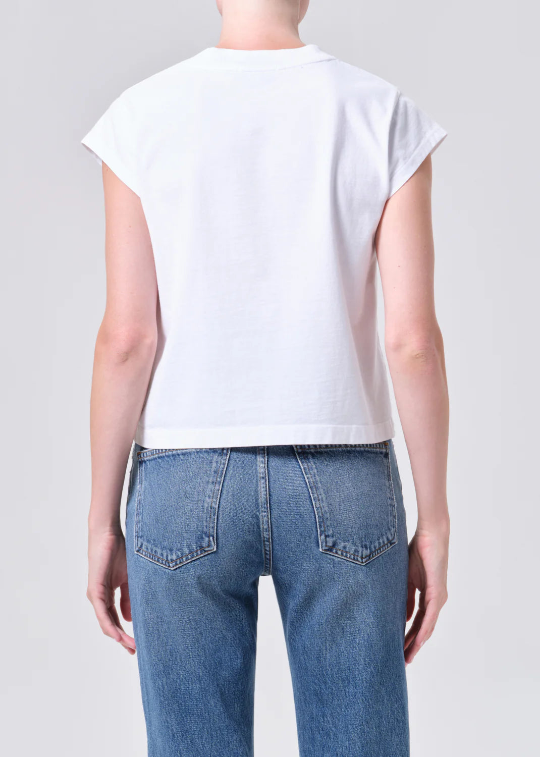 Agolde T-Shirt Bryce Cap Sleeve White