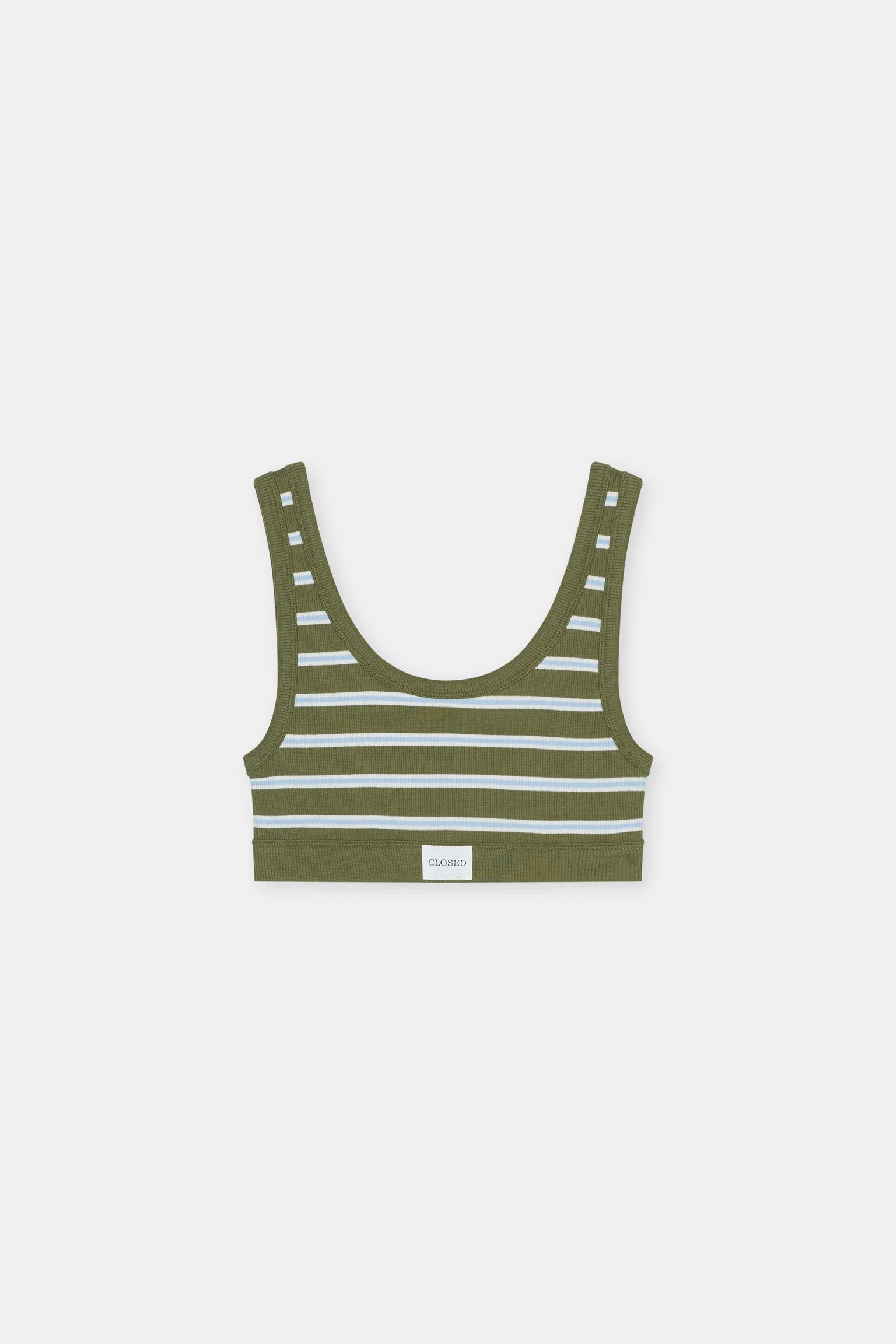 Closed Bralette Striped Hunter Green