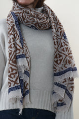 Friendly Hunting Cloth Felted Stole Eyes of Marrakesh Syrup