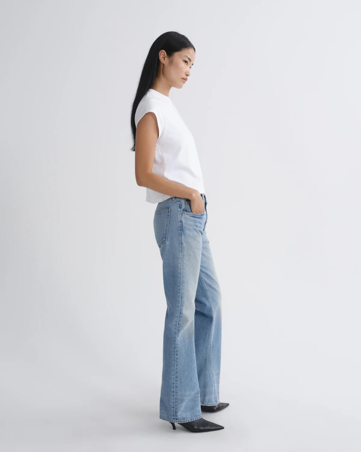 Agolde Bryce T-Shirt Cap Sleeve Tee White
