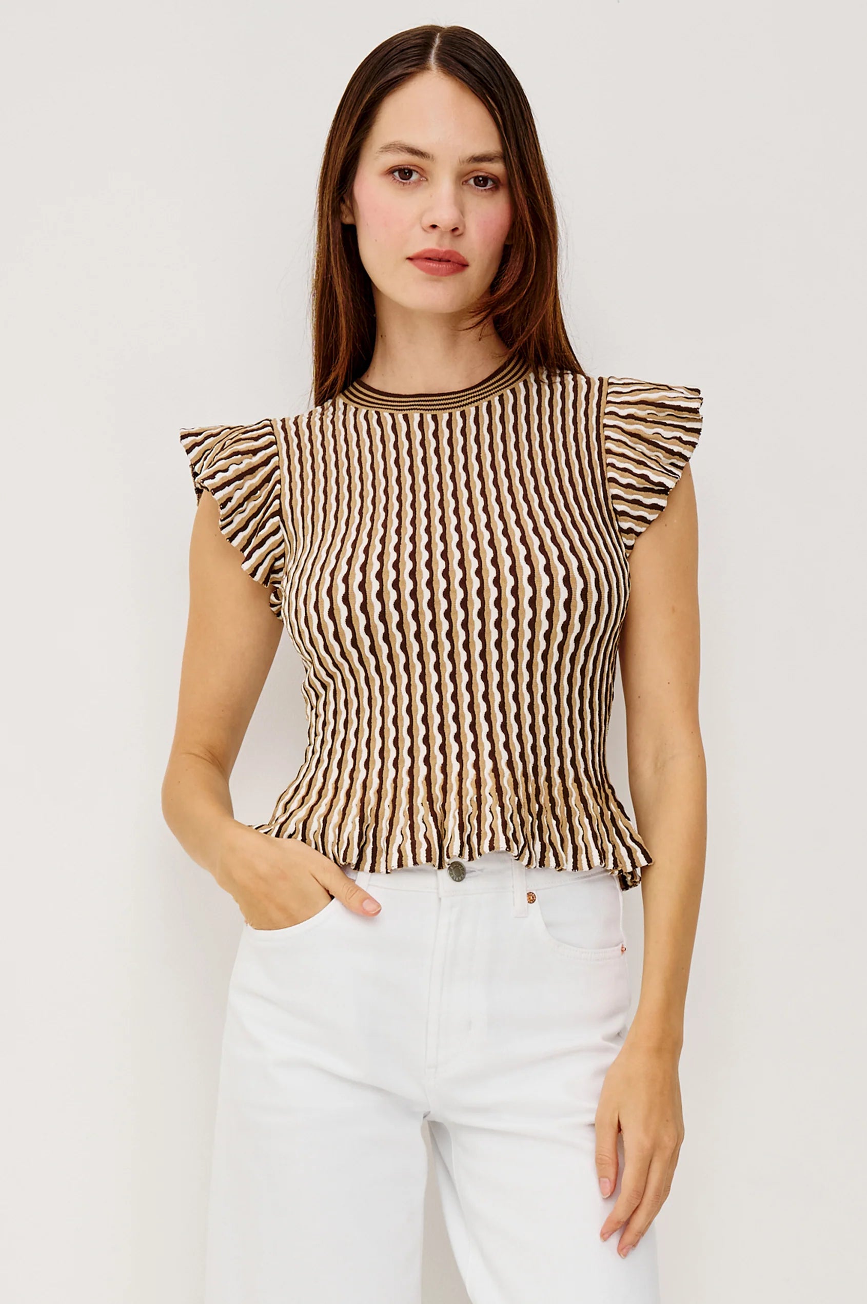 Rails Top Bryn Brown Stripe