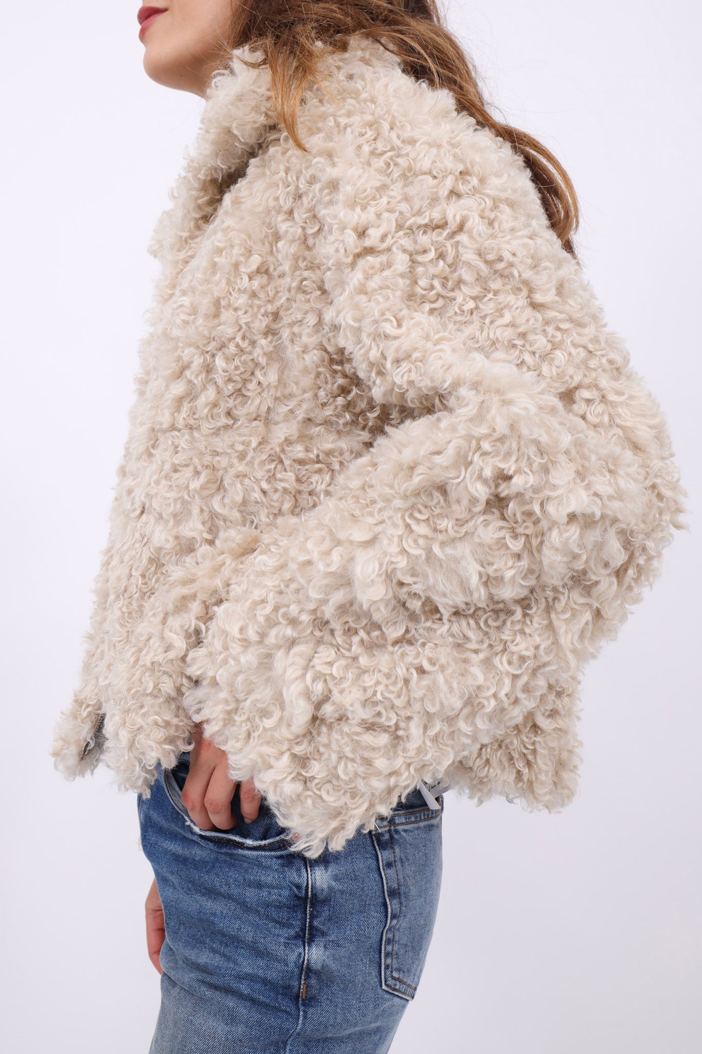 Absurd Jacke Teddy Curly Beige