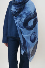 Friendly Hunting Felted Stole Garden Eden Indigo