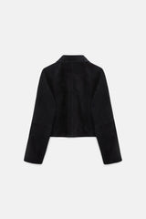 Dorothee Schumacher Leather Jacket Soft Touch Navy