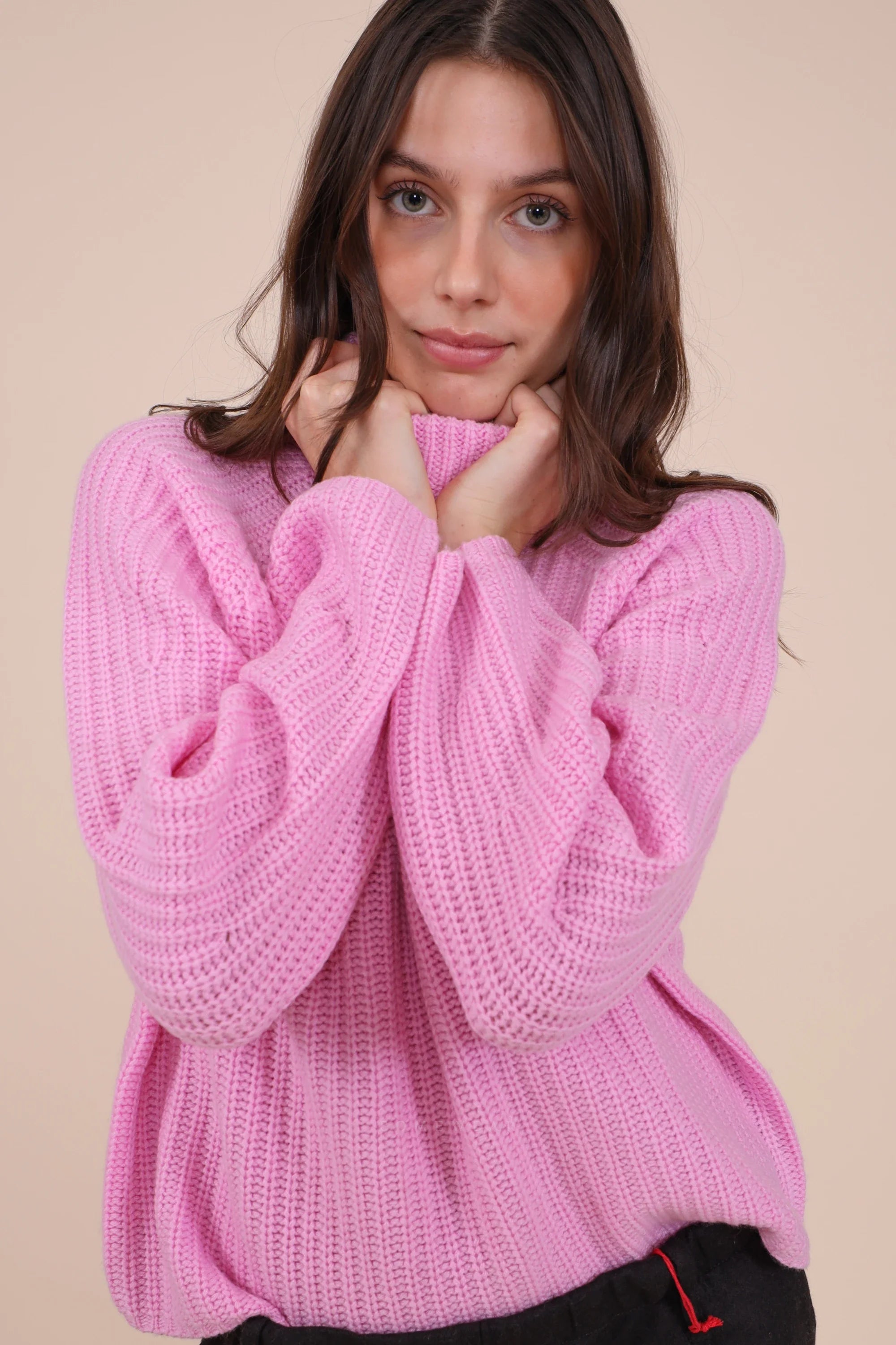 Heart Sweater Knit Begonia
