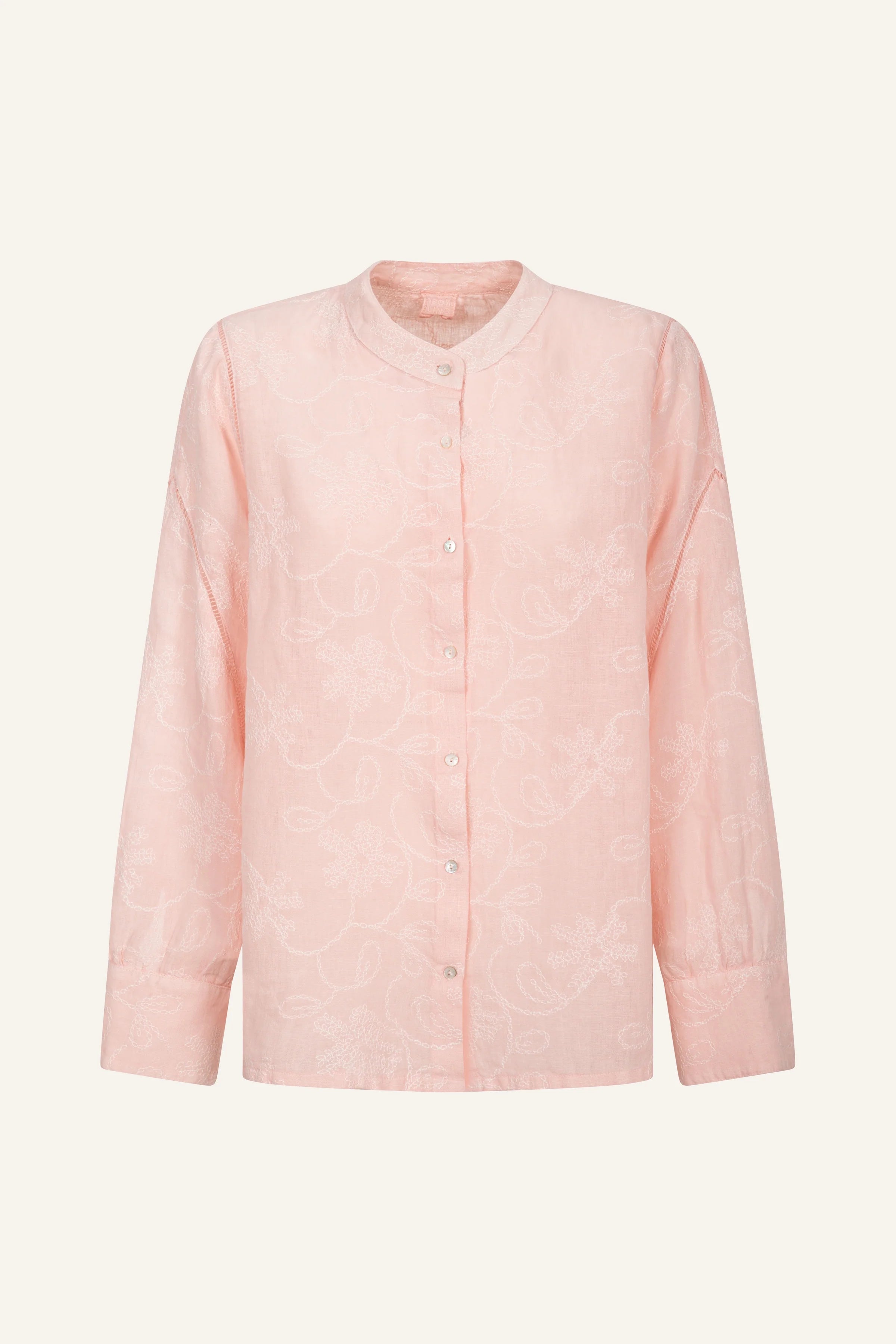 120% Lino Bluse Oversize Rosa