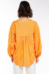 IVI Collection Bluse Stripes Mandarin
