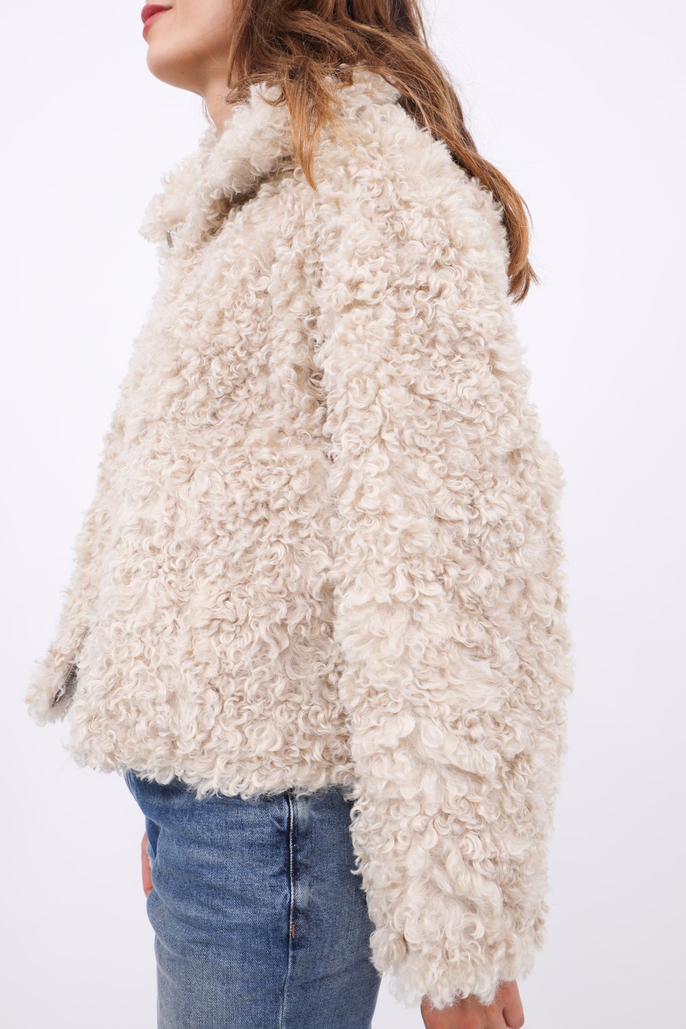Absurd Jacke Teddy Curly Beige