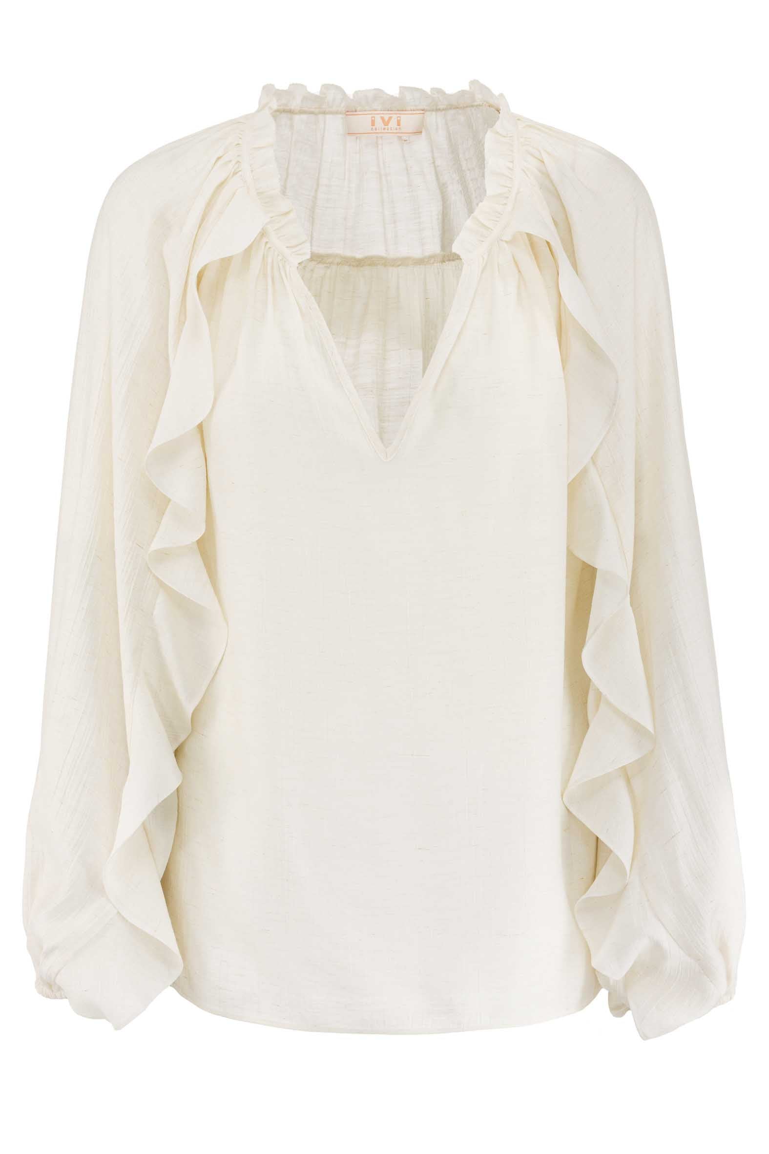 IVI Bluse Frill Off White