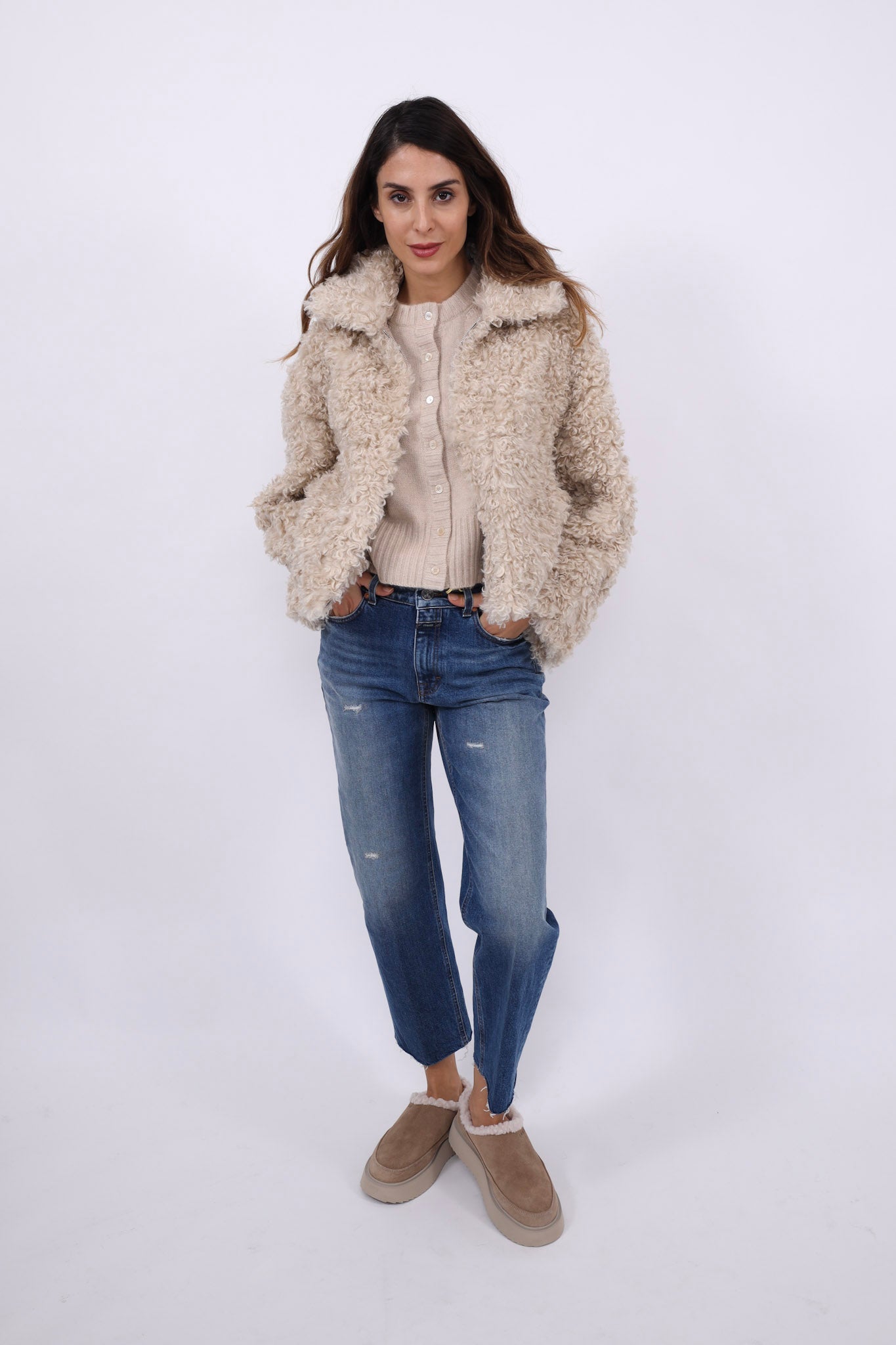 Absurd Jacke Teddy Curly Beige