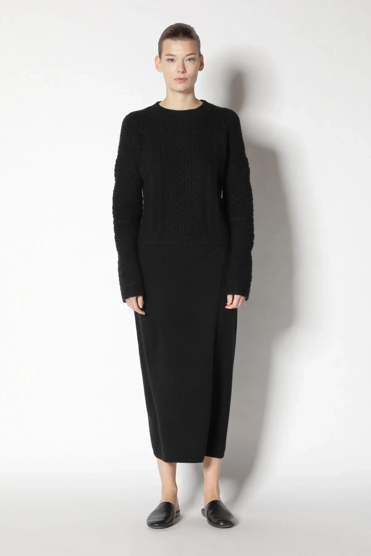 Sminfinity Pullover Cable Crew Coal
