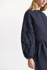 Dorothee Schumacher Bluse Embroidered Beauty Navy