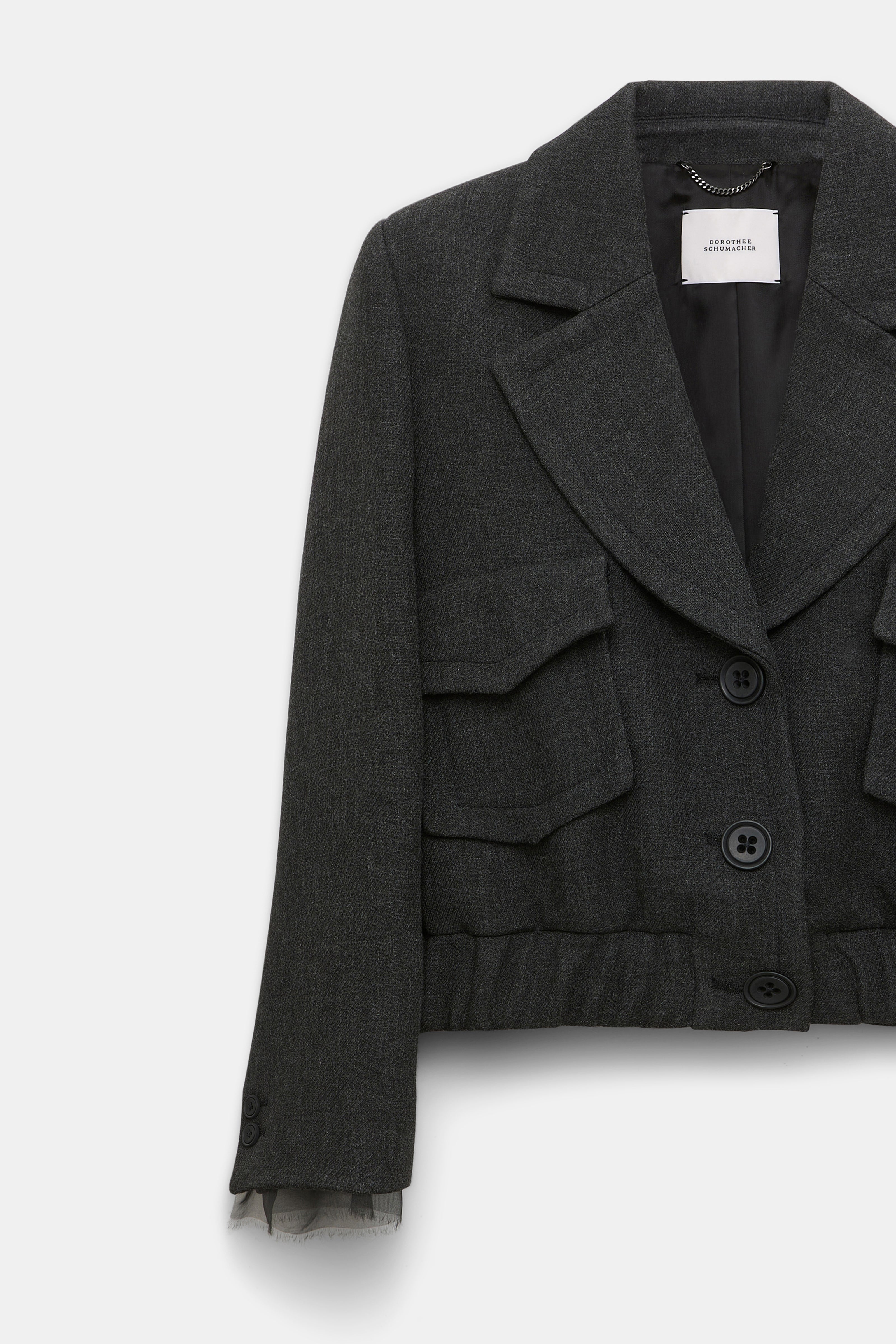 Dorothee Schumacher Jacke Layered Coolness Charcoal