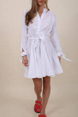 120% Lino Kleid Bindegürtel