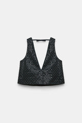 Dorothee Schumacher Top Sparkling Statement Graphite