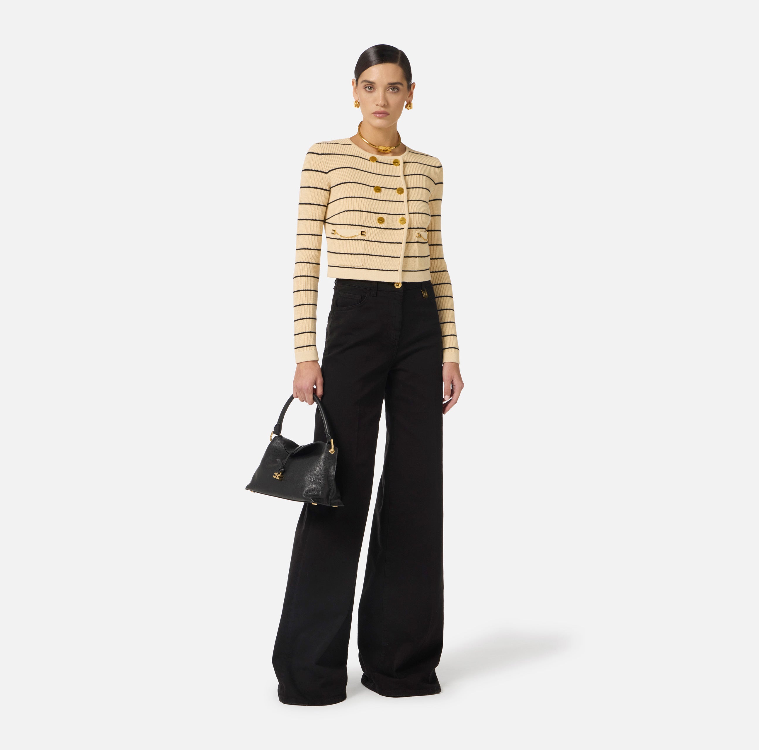 Elisabetta Franchi Jeans Palazzo Emblem