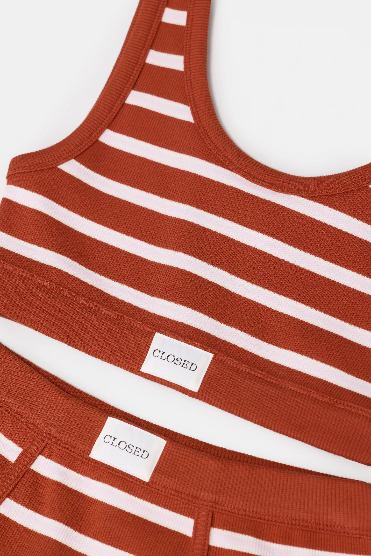 Closed Bralette Striped Brick Red
