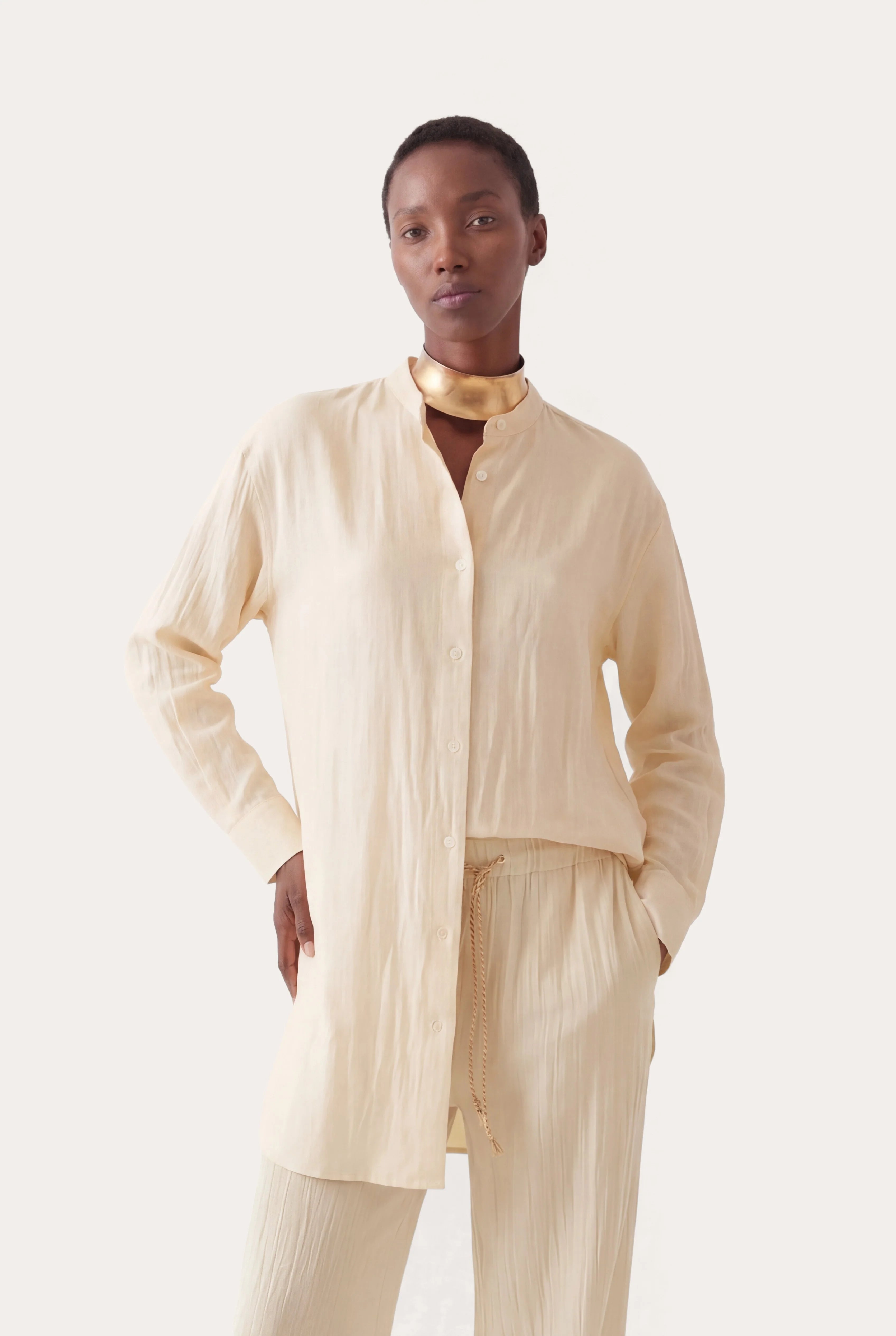 120% Lino Bluse Naturale