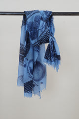 Friendly Hunting Felted Stole Garden Eden Indigo
