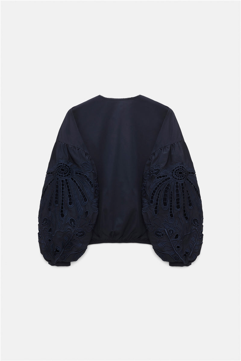 Dorothee Schumacher Blouse Embroidered Beauty Navy