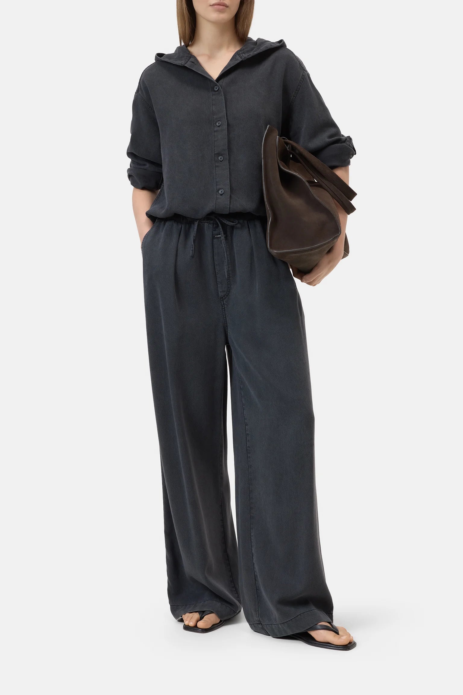 Closed Hemd Lyocell Black